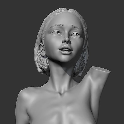 HD girl bust T 3D print model 3D print model