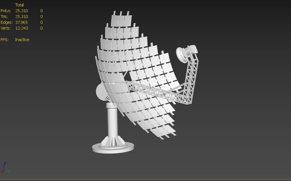 Solar Dish Collector M1 Low-poly 3D model_43