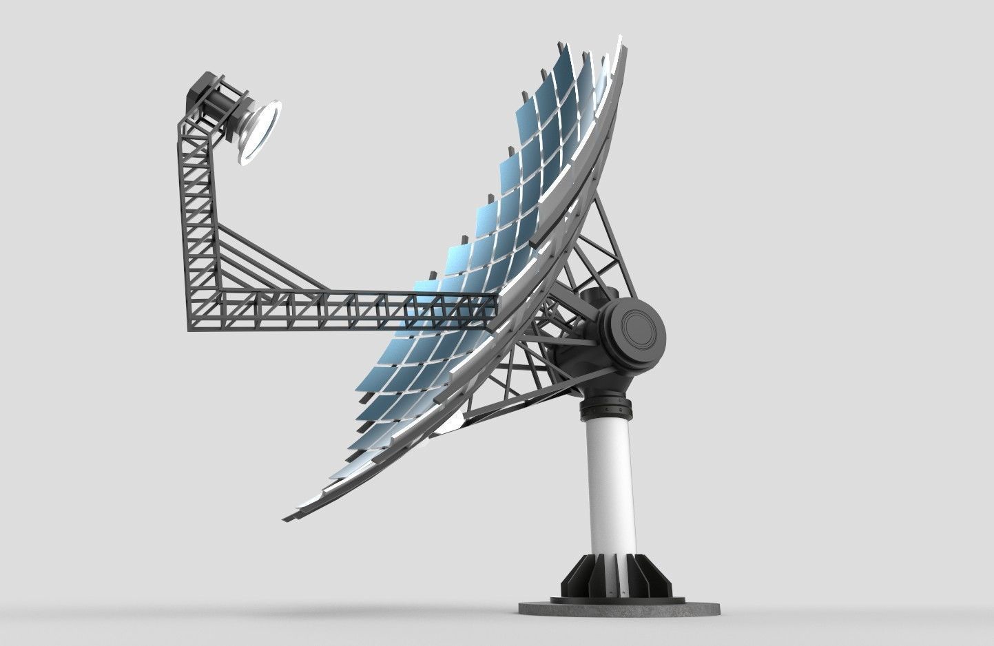 Solar Dish Collector M1 Low-poly 3D model_28