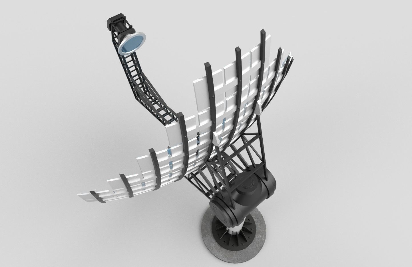 Solar Dish Collector M1 Low-poly 3D model_37