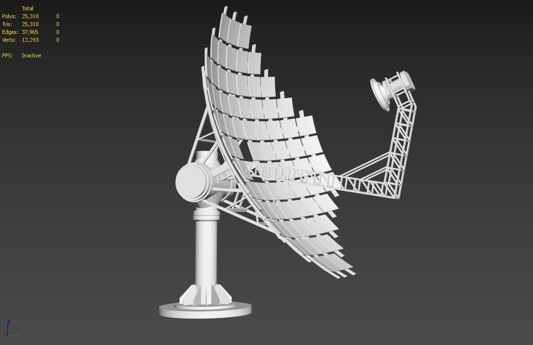 Solar Dish Collector M1 Low-poly 3D model_39