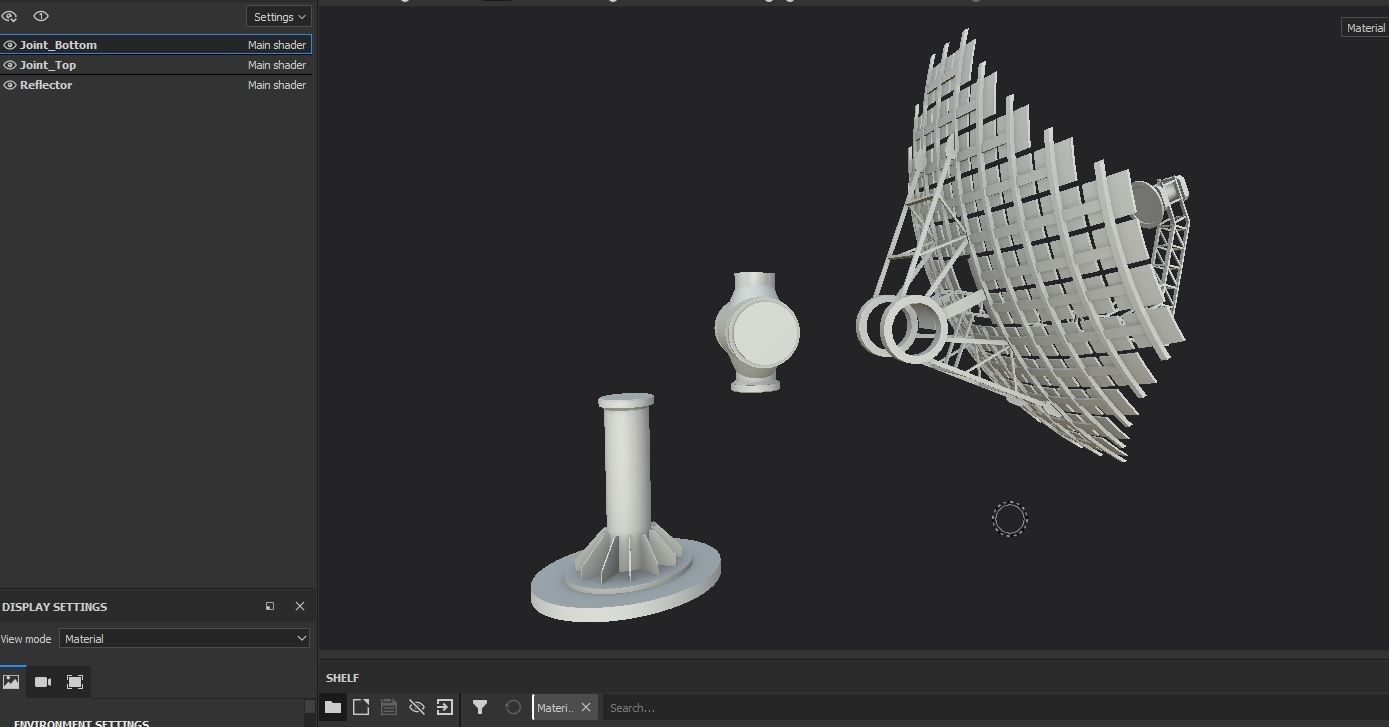 Solar Dish Collector M1 Low-poly 3D model_38