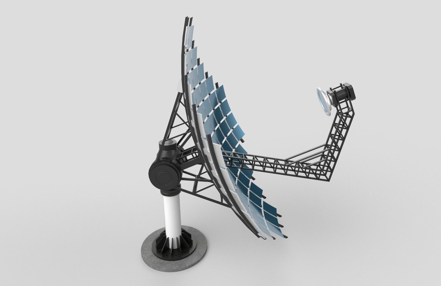 Solar Dish Collector M1 Low-poly 3D model_34