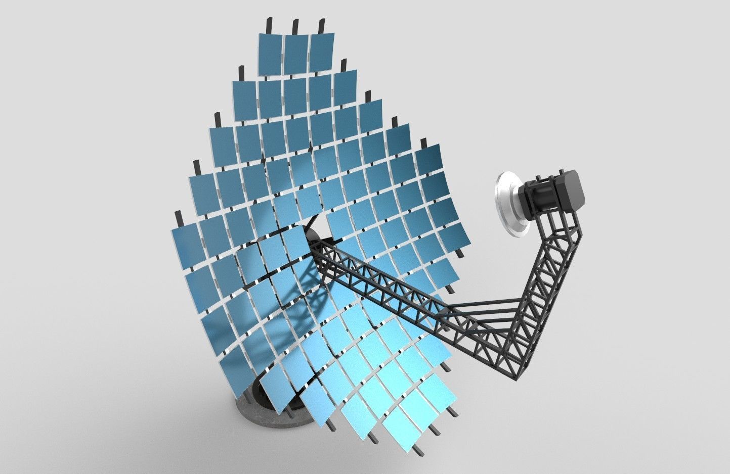 Solar Dish Collector M1 Low-poly 3D model_13