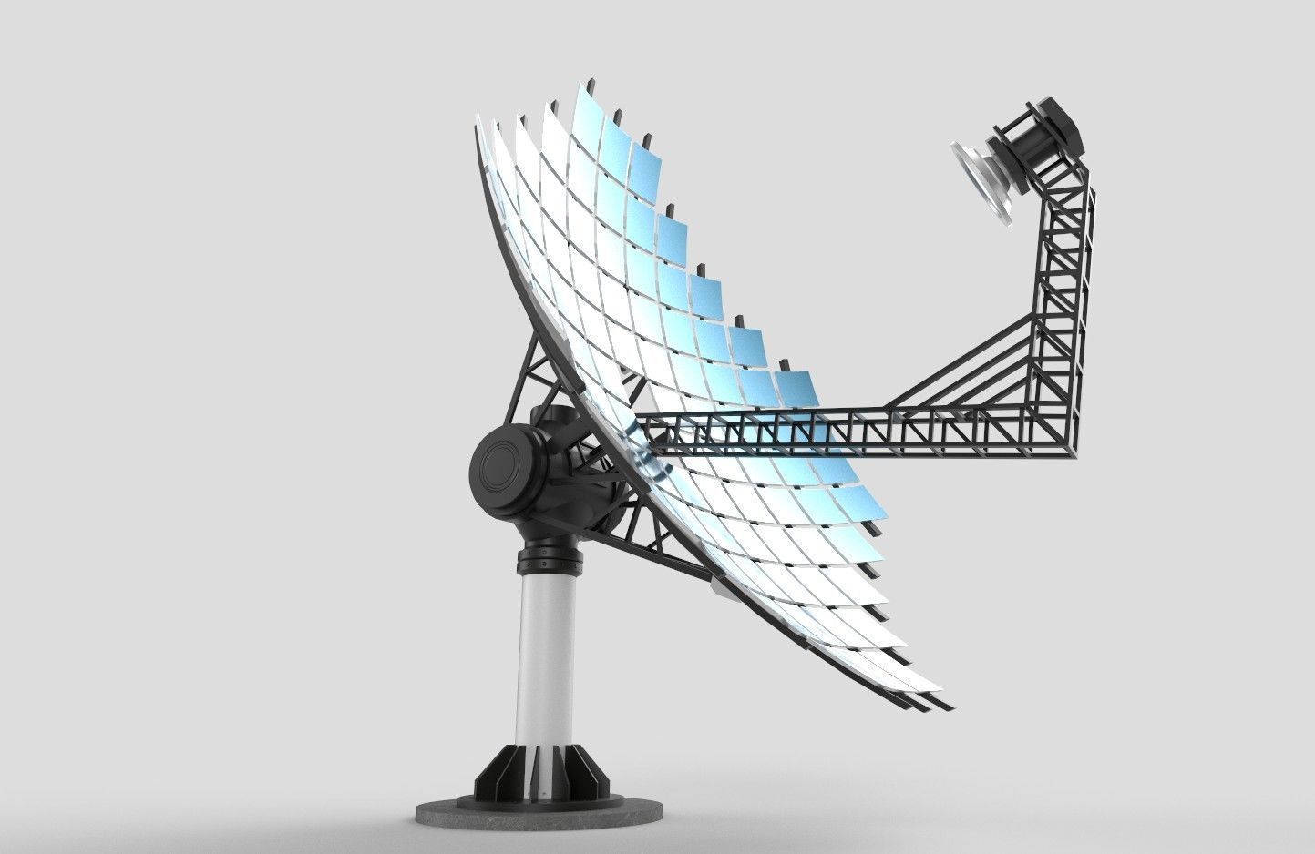 Solar Dish Collector M1 Low-poly 3D model_24