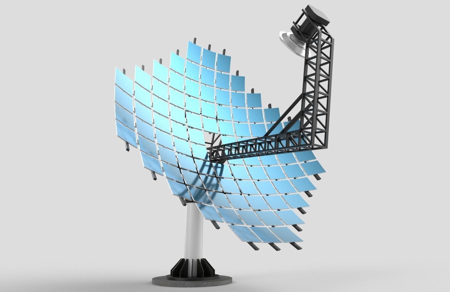 Solar Dish Collector M1 Low-poly 3D model_4