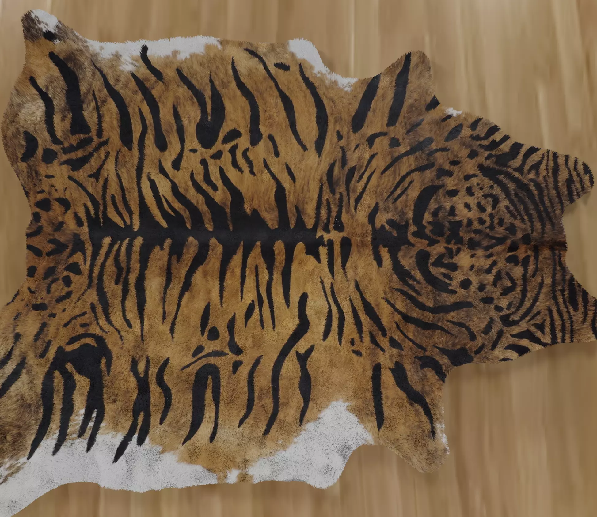 carpet 3d model tiger cowhide rug Low-poly 3D model_0