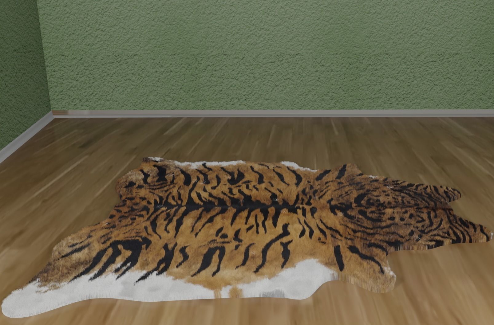 carpet 3d model tiger cowhide rug Low-poly 3D model_4