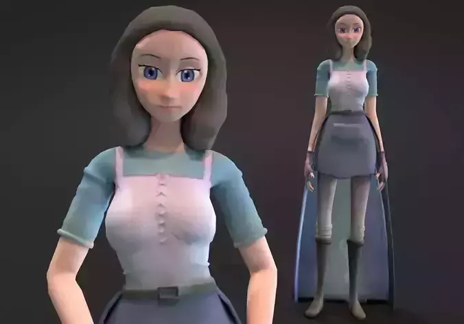 girl middle age with gray hair