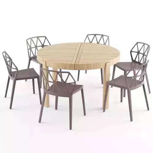 Connubia Atelier table Alchemia chair 3D model