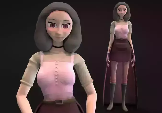 girl middle age with gray hair