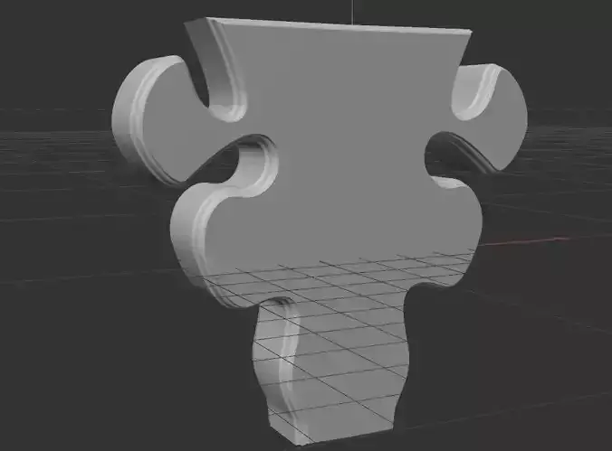 STL MODEL B puzzle piece 3D model