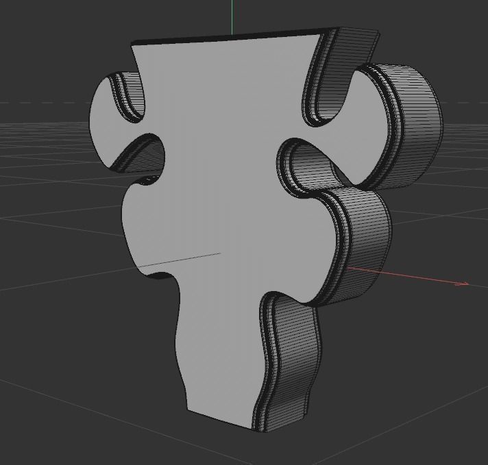 STL MODEL B puzzle piece 3D model_3