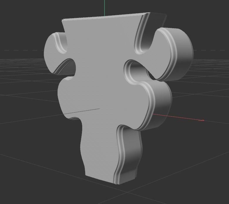 STL MODEL B puzzle piece 3D model_1
