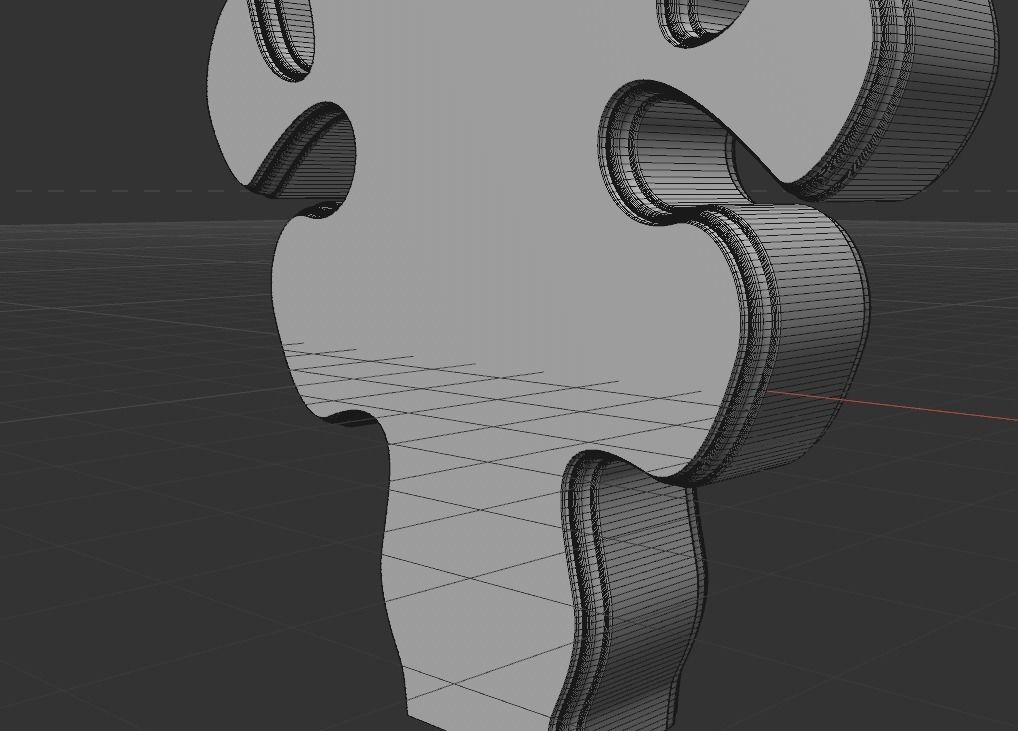 STL MODEL B puzzle piece 3D model_2