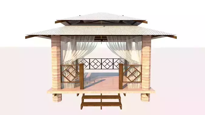 Gazebo Low-poly 3D model