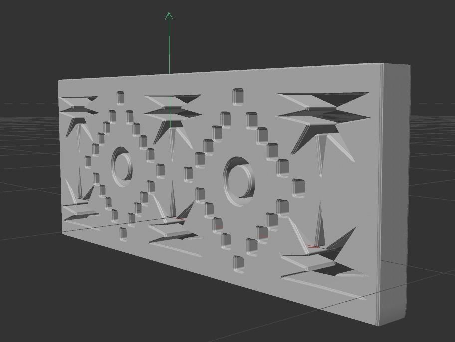 STL MODEL F tile with pattern 3D model_1