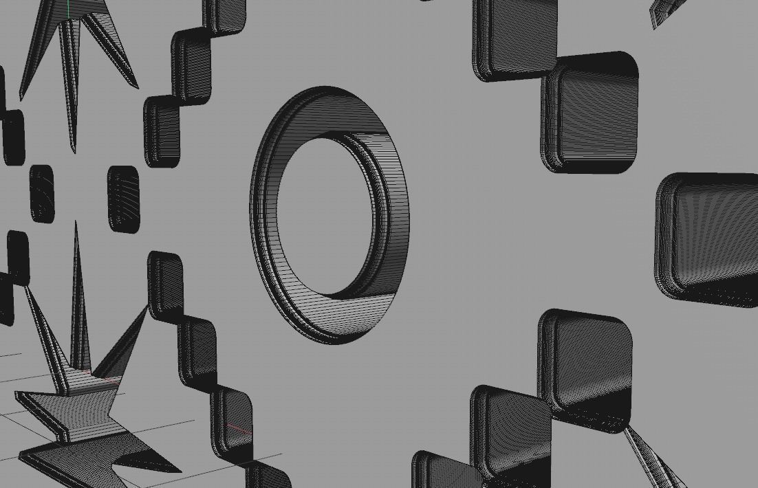 STL MODEL F tile with pattern 3D model_3