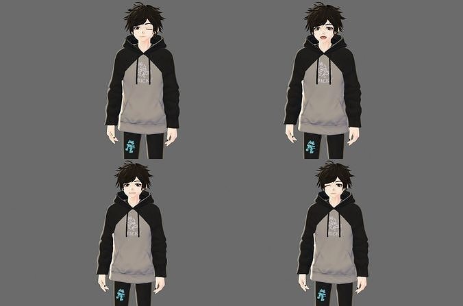 3d Low Poly Male avatar for Gaming Vtubing VRChat  Low-poly 3D model