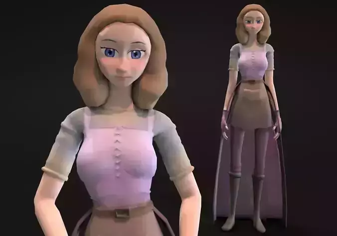 girl middle age blond hair