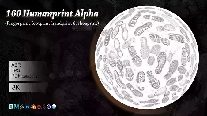  160 Humanprint Alpha Fingerprint Footprint Handprint Shoeprint