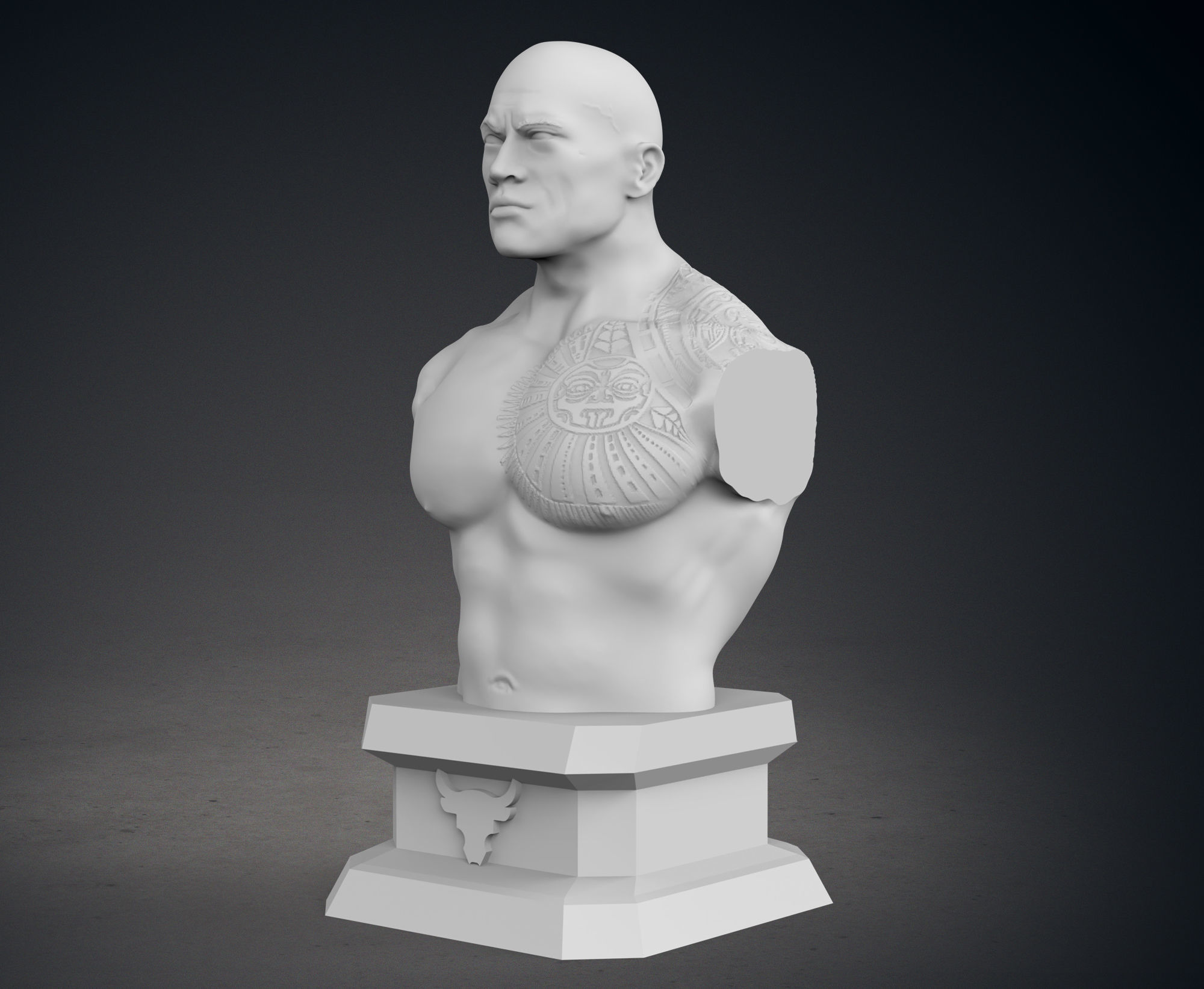 The Rock Bust - Classic and Current Versions 3D print model_13
