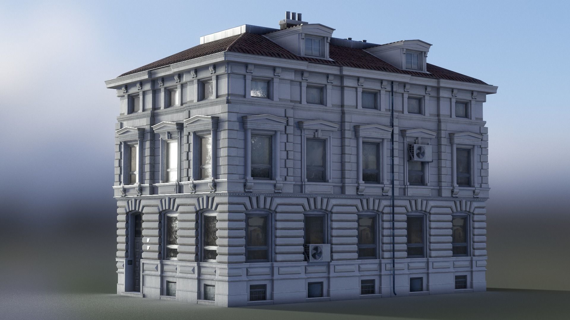 European Building 03 Low-poly 3D model_1