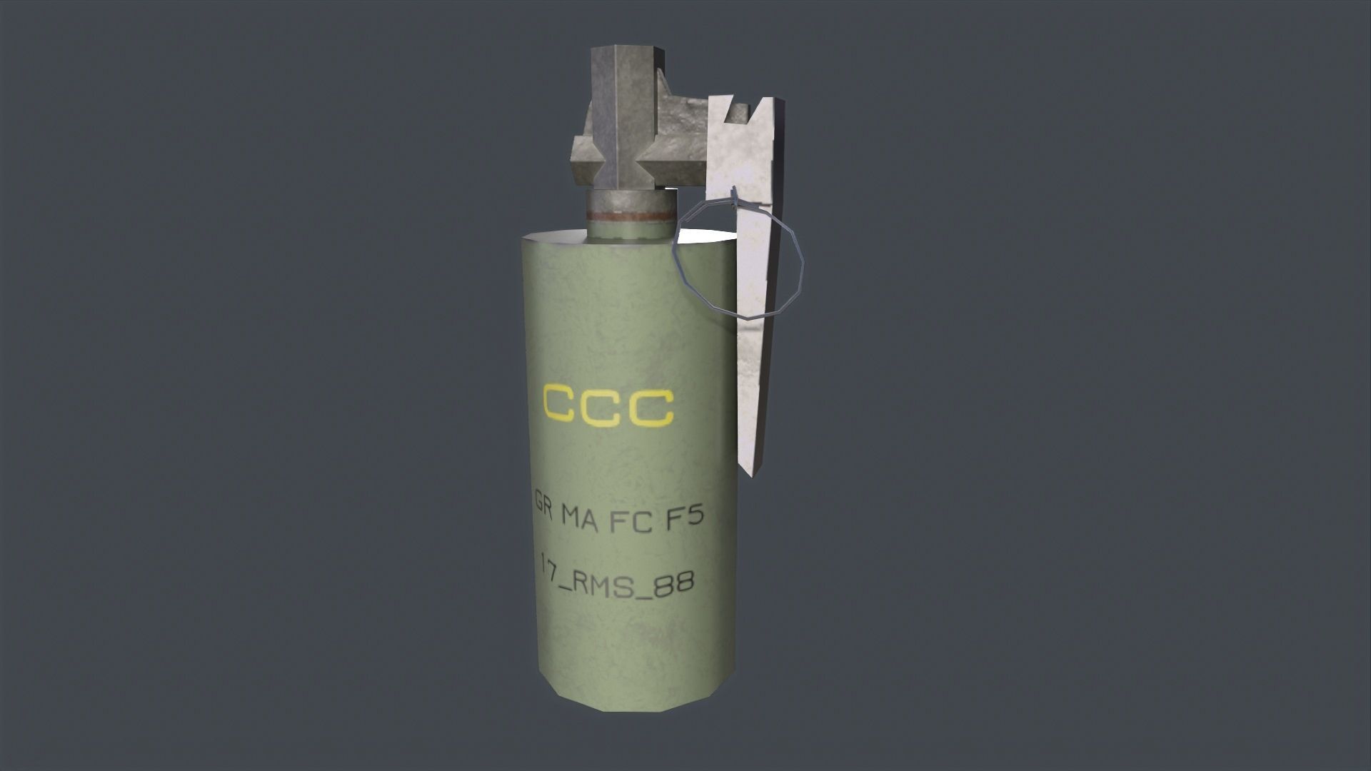 Smoke Grenades Pack Germany France British China Low-poly 3D model_1