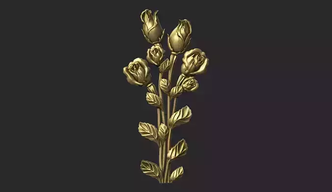 Roses bas relief 3D print model
