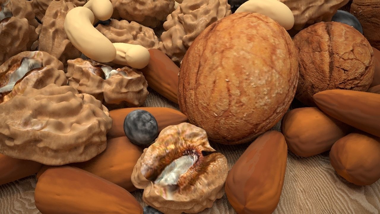 Different kinds of nuts 3D model_2