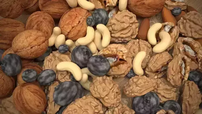 Different kinds of nuts 3D model