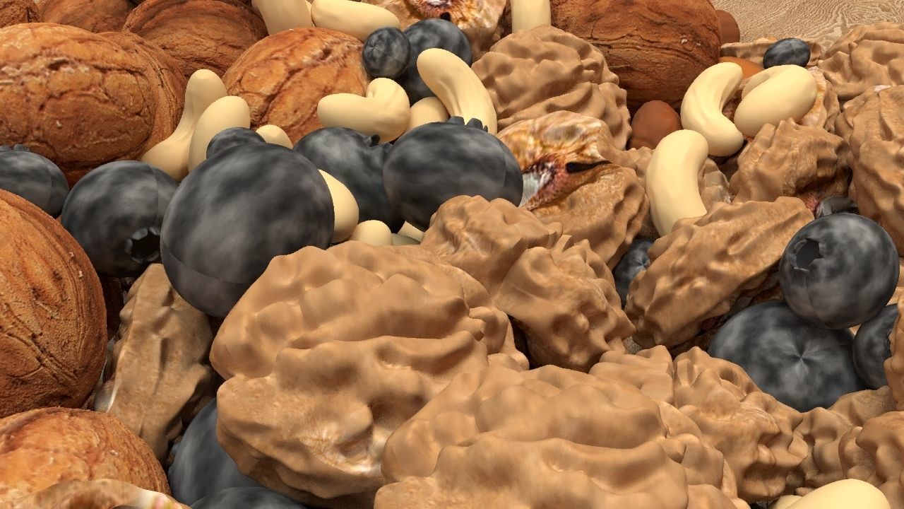 Different kinds of nuts 3D model_1