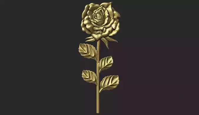 Rose bas relief 3D print model