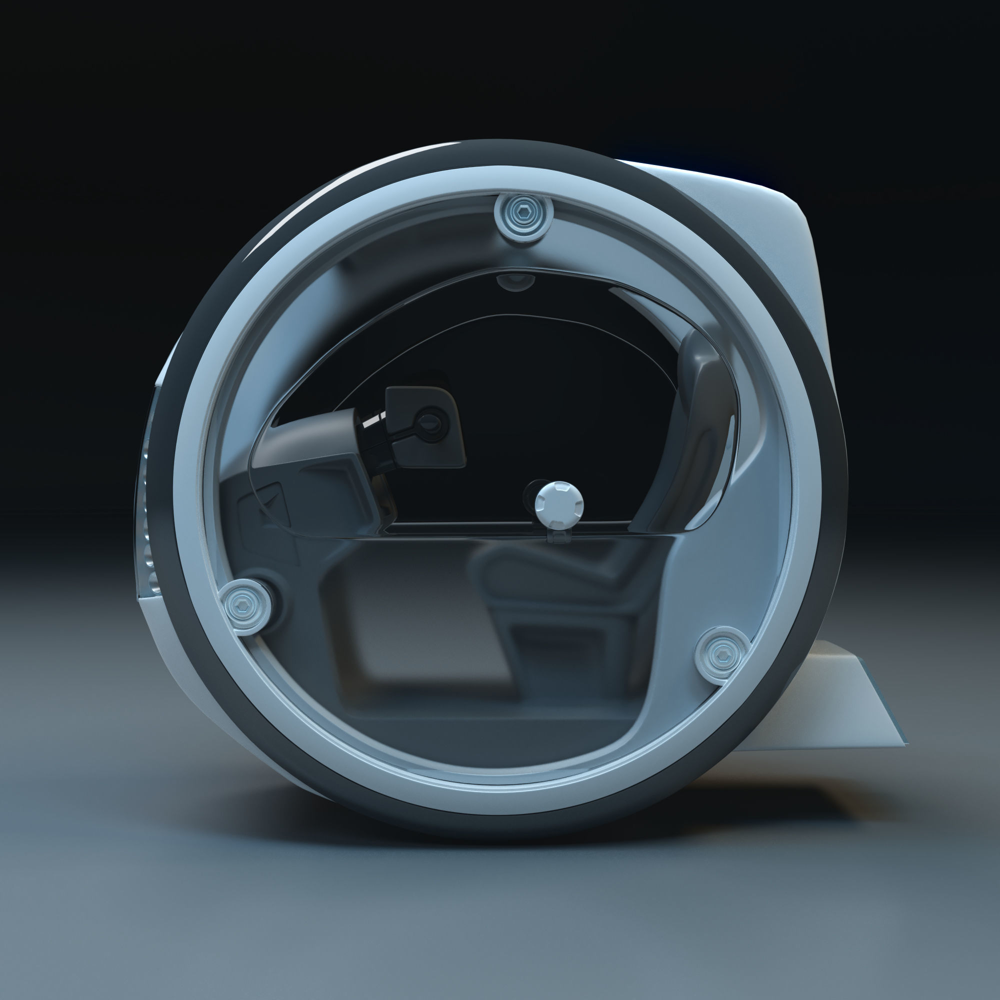 Circle Hover Car 3D model_2