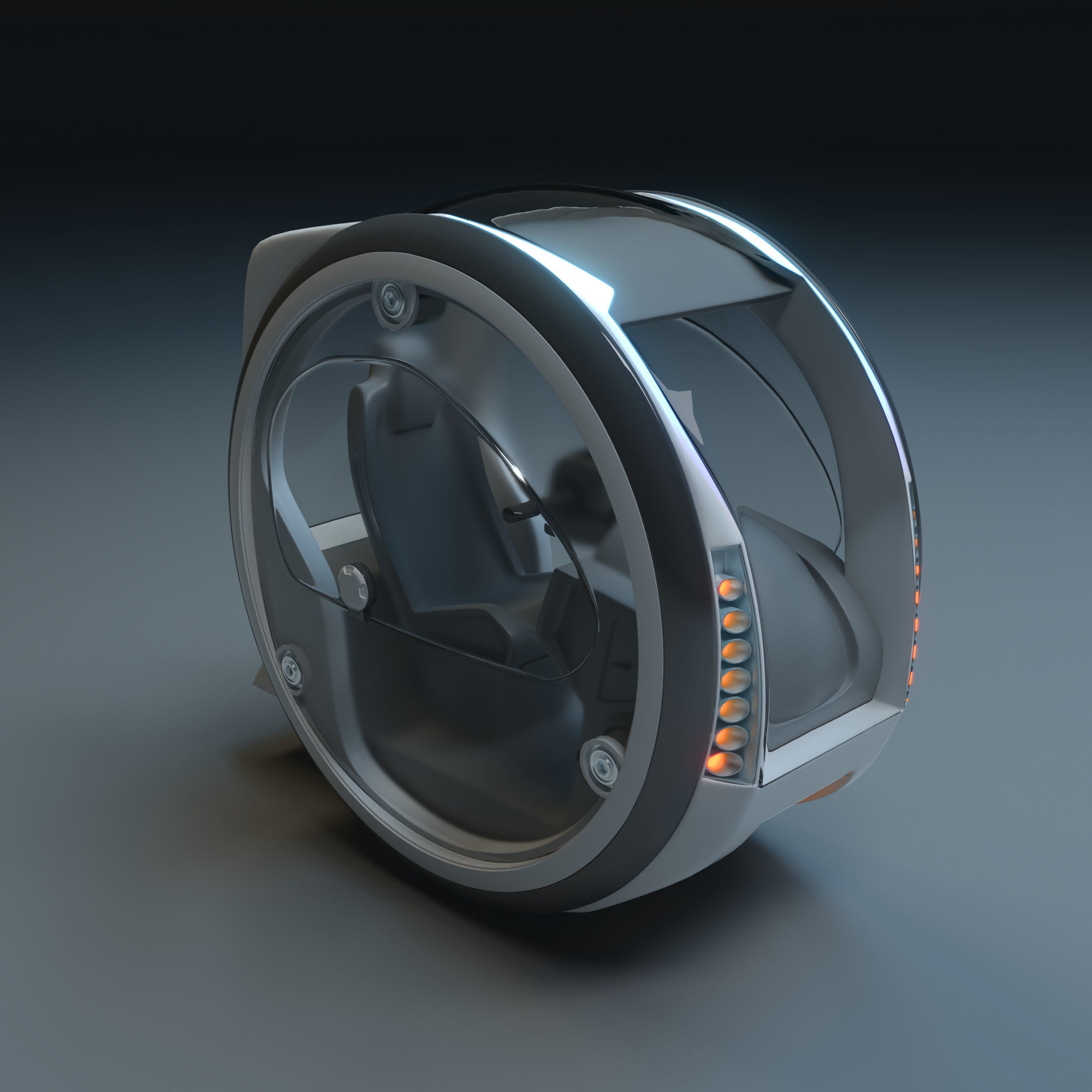 Circle Hover Car 3D model_4