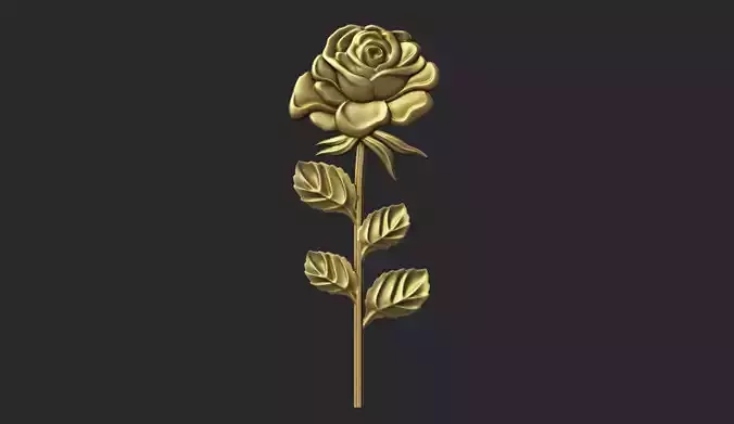 Rose bas relief 3D print model