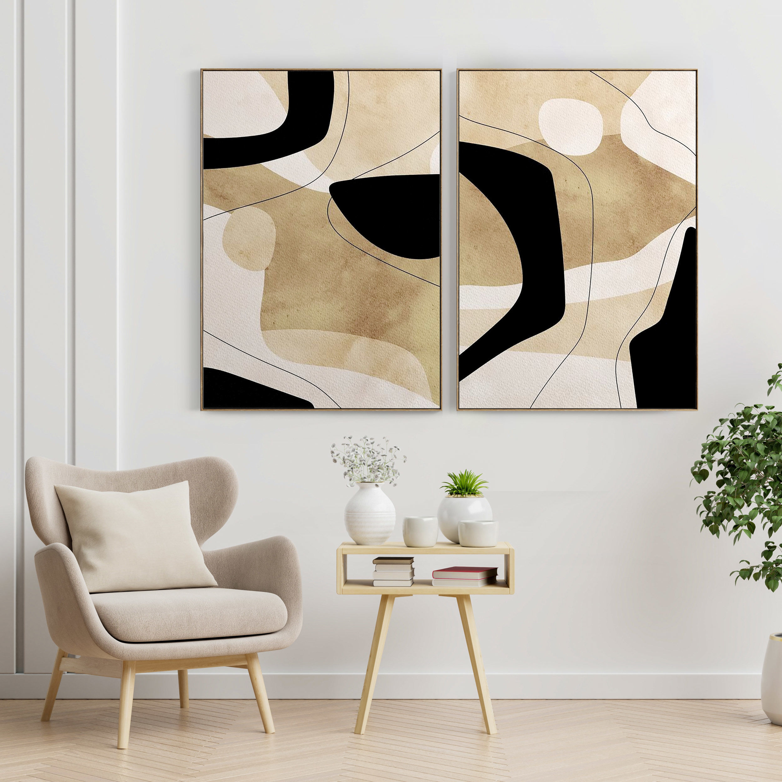 Plaster Two Photo Frame 60 Low-poly 3D model_2