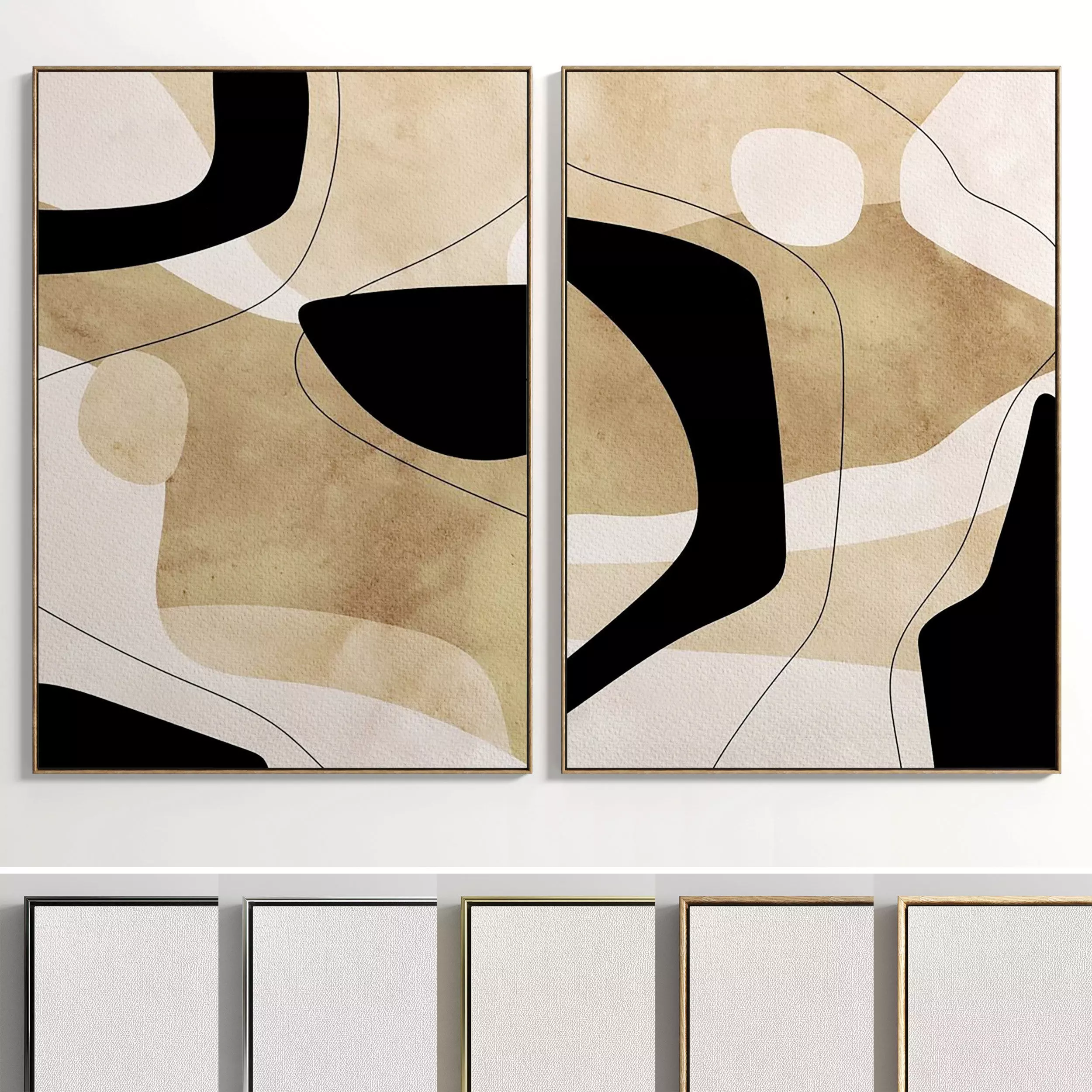 Plaster Two Photo Frame 60 Low-poly 3D model_0