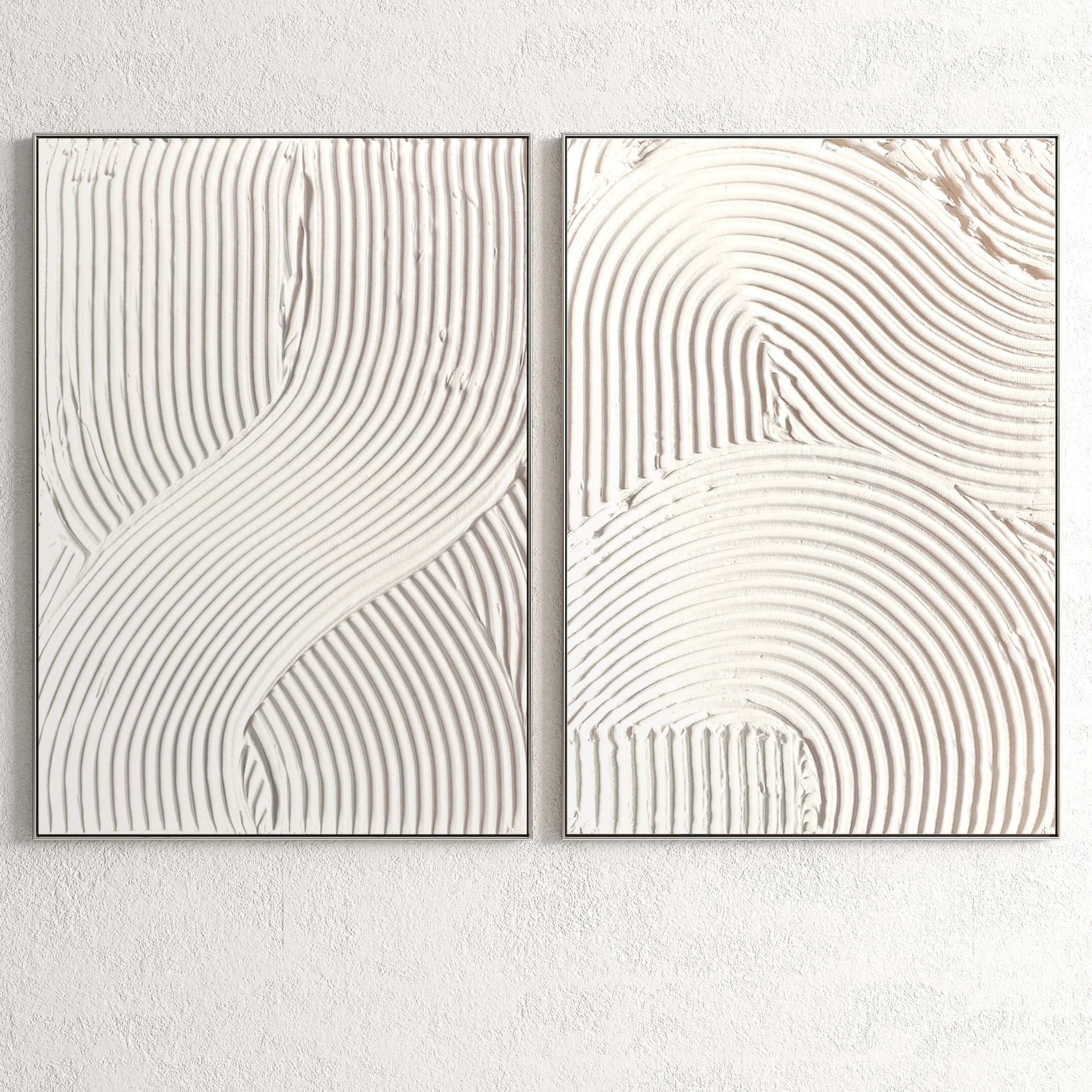 Plaster Two Photo Frame 61 Low-poly 3D model_1