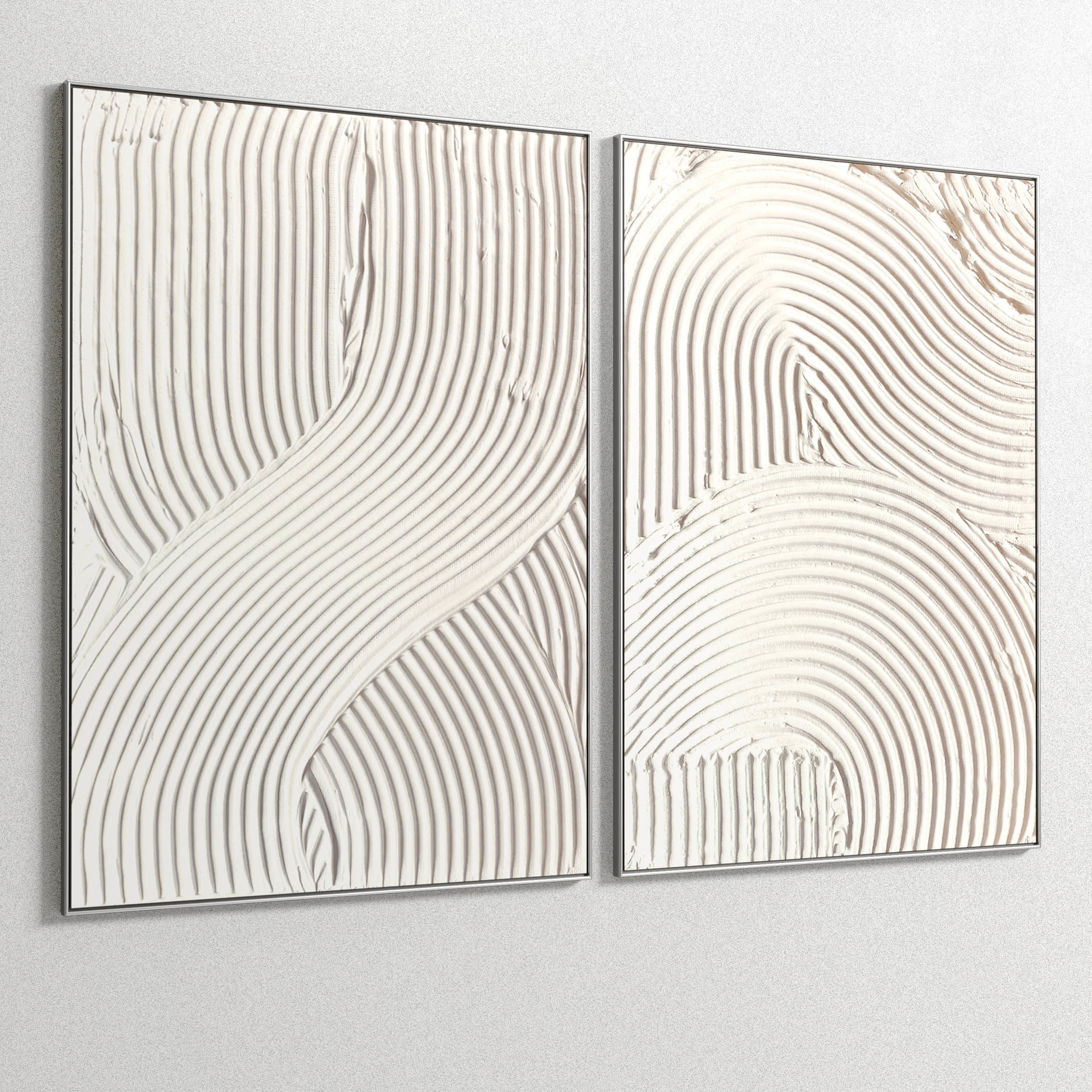 Plaster Two Photo Frame 61 Low-poly 3D model_3