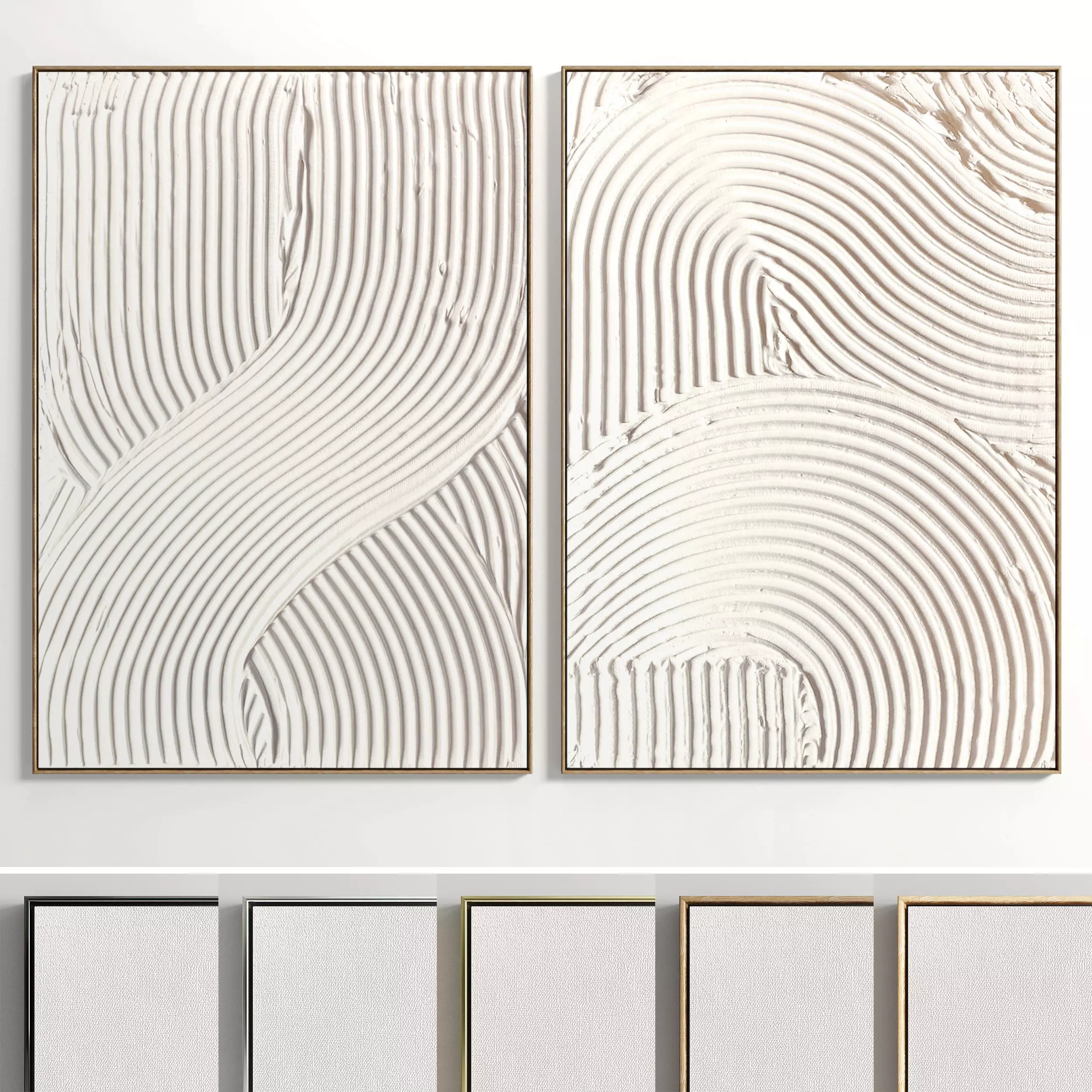 Plaster Two Photo Frame 61 Low-poly 3D model_0