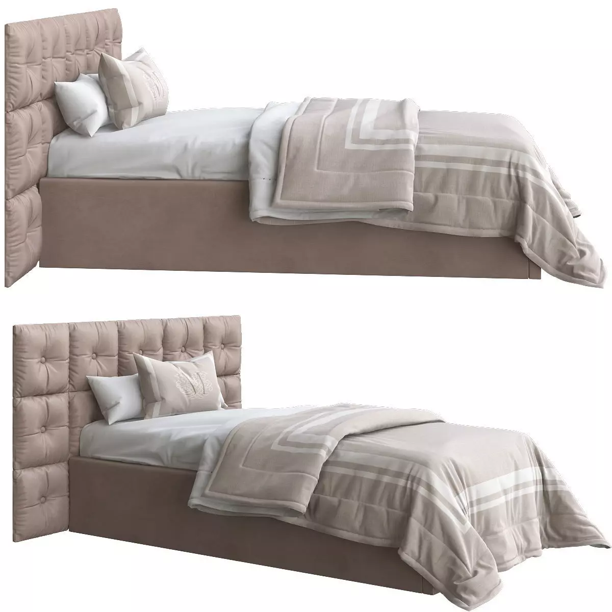 Corner Bed pillow panel 3d model Low-poly 3D model_0