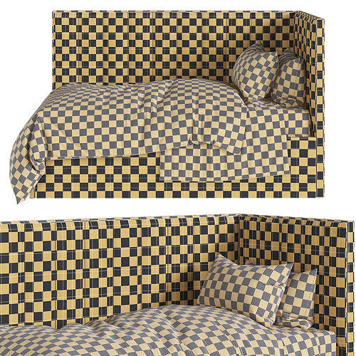 Eva Corner Bed 3d model Low-poly 3D model 2
