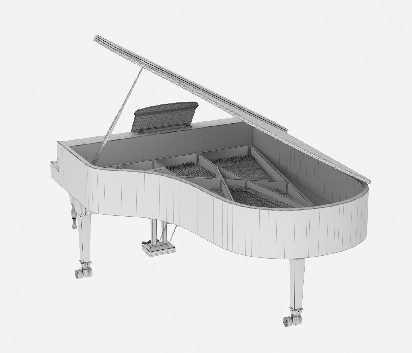 Black Piano 3D model 3D model_6