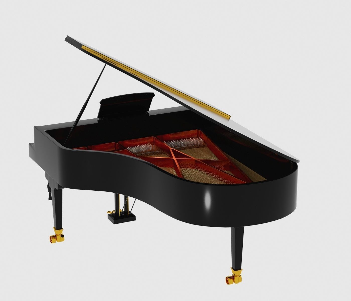 Black Piano 3D model 3D model_12
