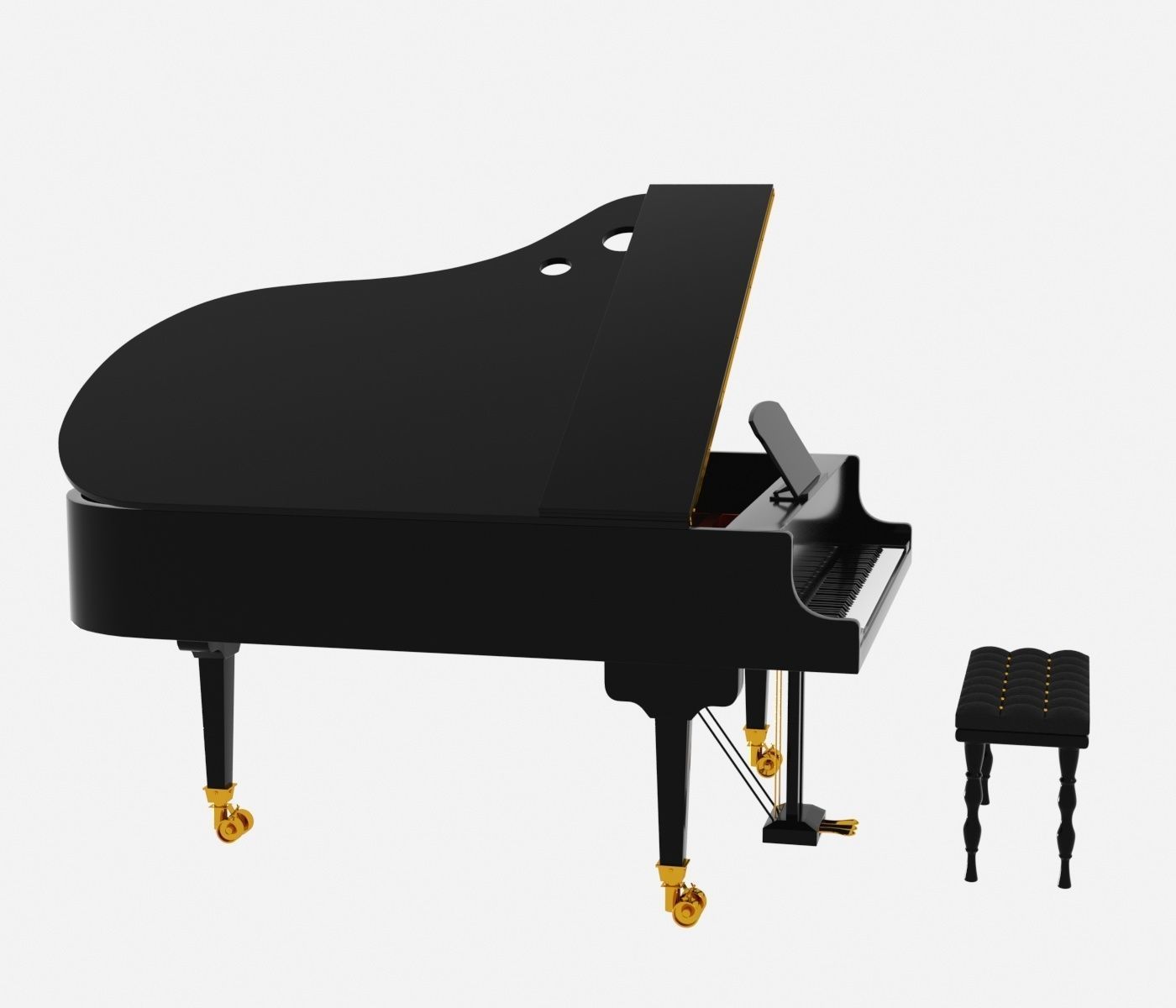Black Piano 3D model 3D model_13