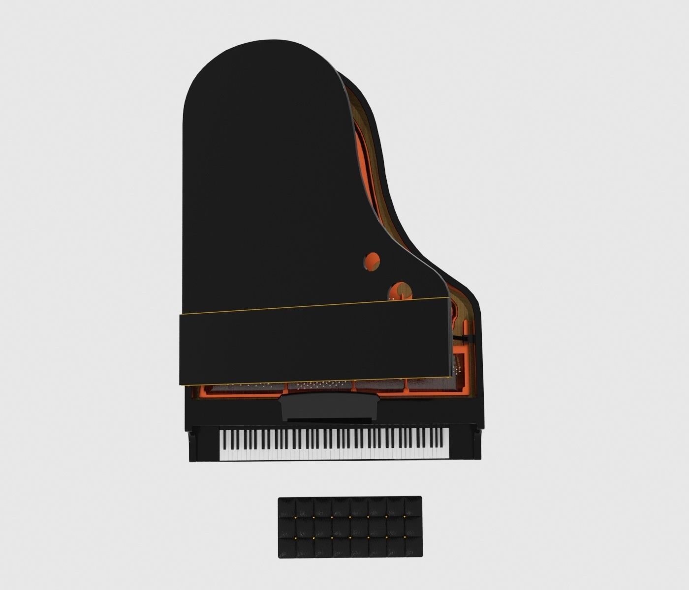 Black Piano 3D model 3D model_4