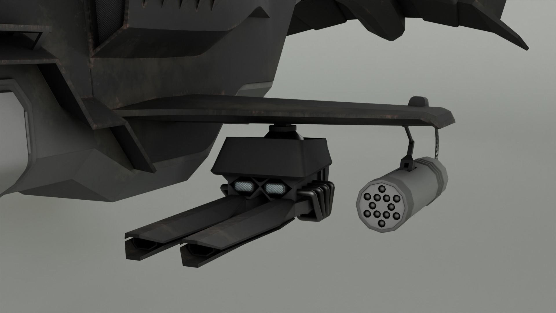 Twincopter with 3 different color variations Low-poly 3D model_11