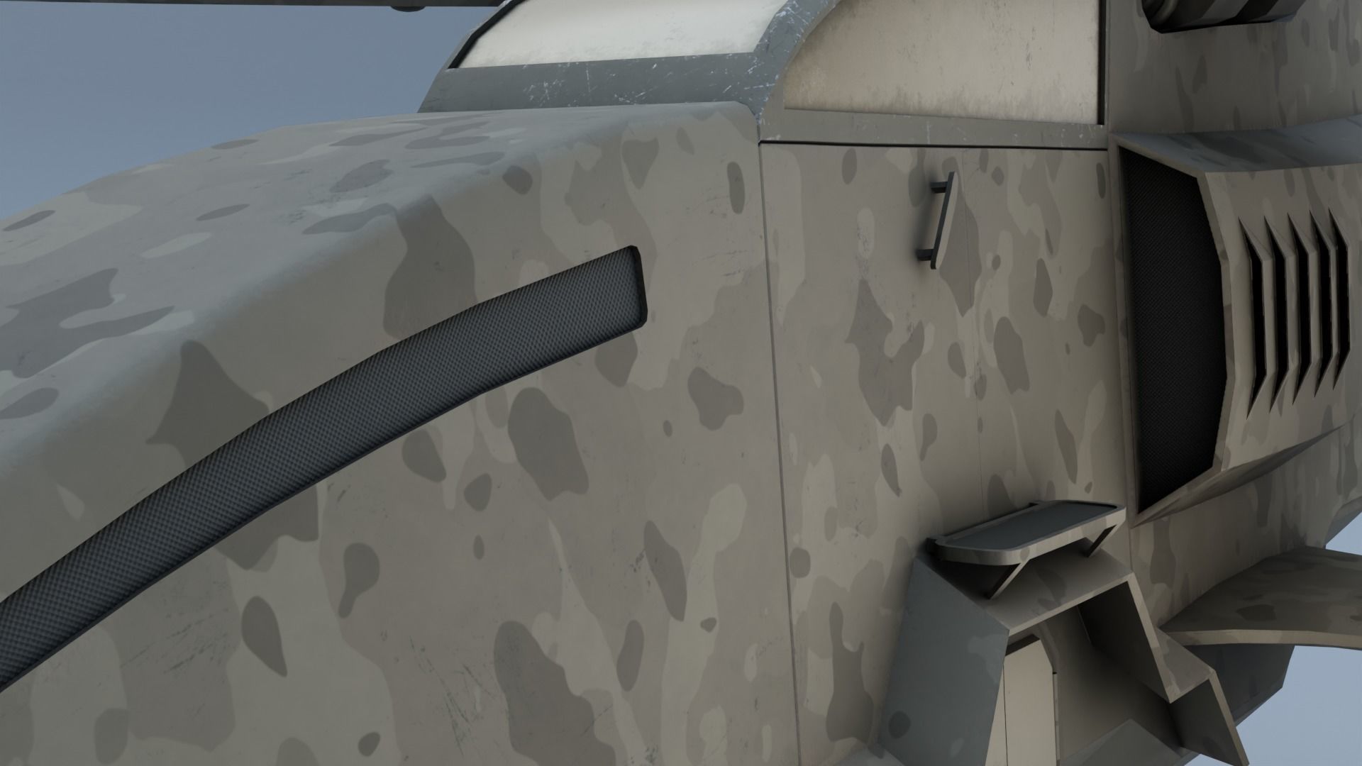 Twincopter with 3 different color variations Low-poly 3D model_5