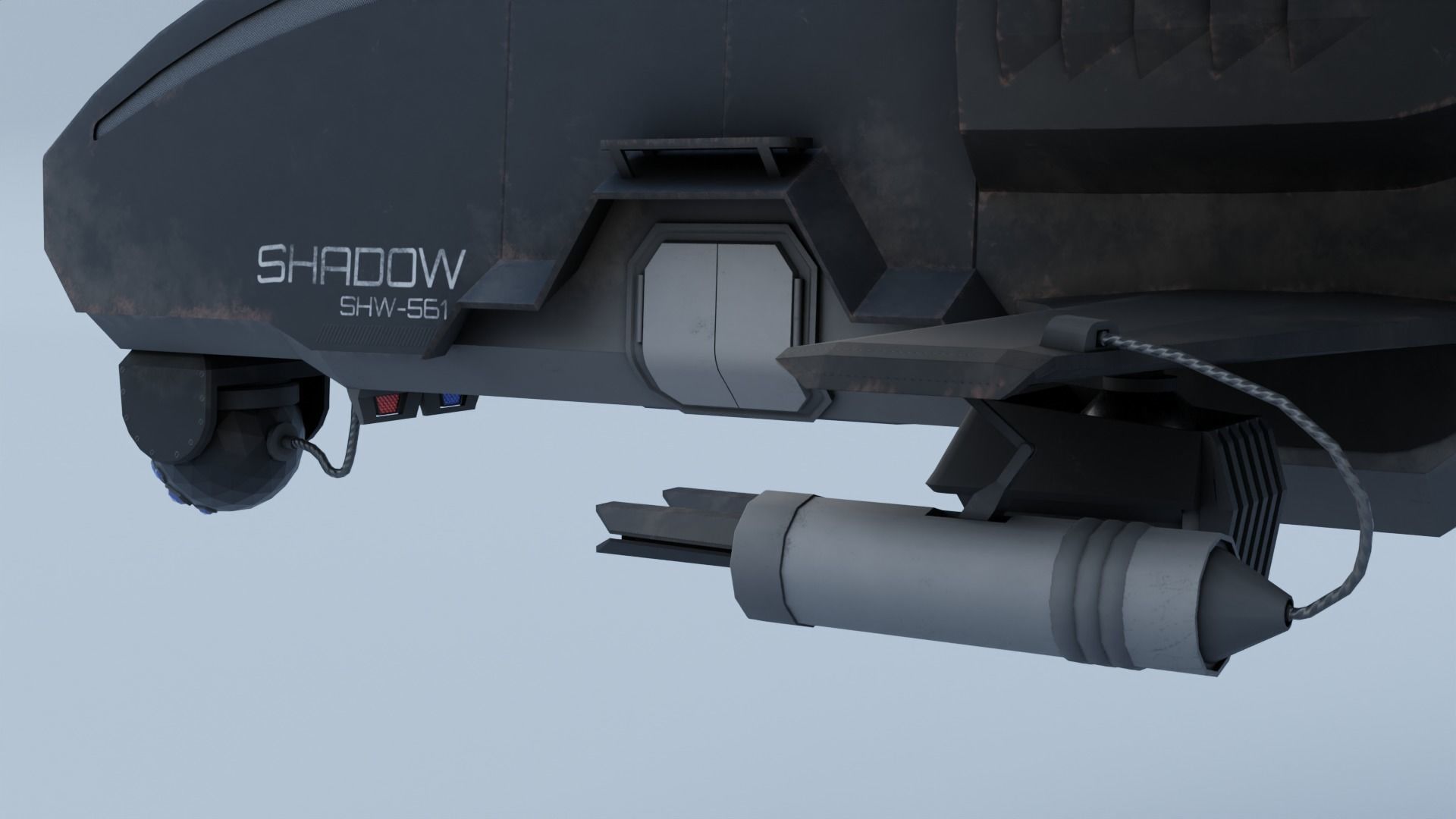 Twincopter with 3 different color variations Low-poly 3D model_9